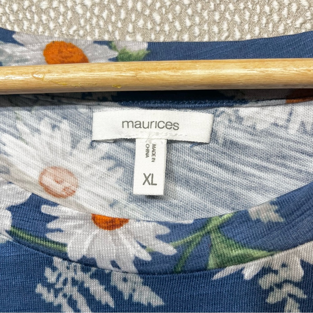 XL Maurice’s Flutter Cap Sleeve Daisy Knit Tee - Picture 6 of 7